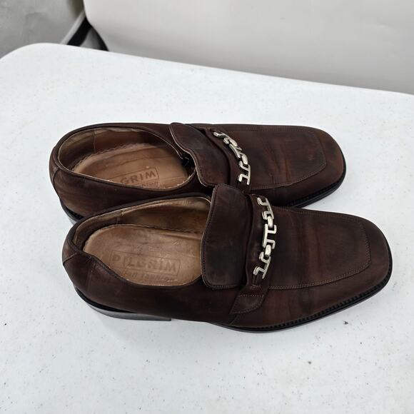 Pilgrim Shoes Mens Size 9.5 Brown Leather Loafers main image 7